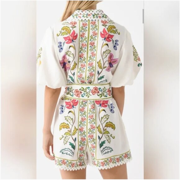 Farm Rio Insects Linen Blend Side Pockets Romper size XL - Picture 3 of 8